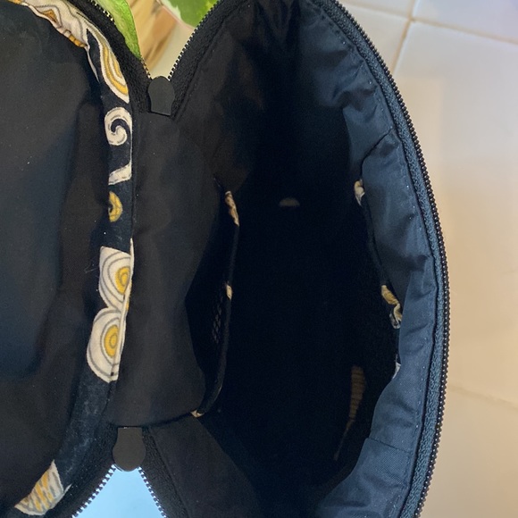 Vera Bradley small insulated tote black/yellow used once. - Picture 4 of 6